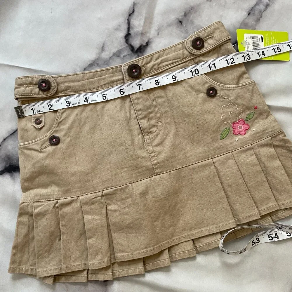 Oshkosh Genuine Kids Girls Cotton Skirt Skort Adjustable Waist Taupe Size 6X NWT
